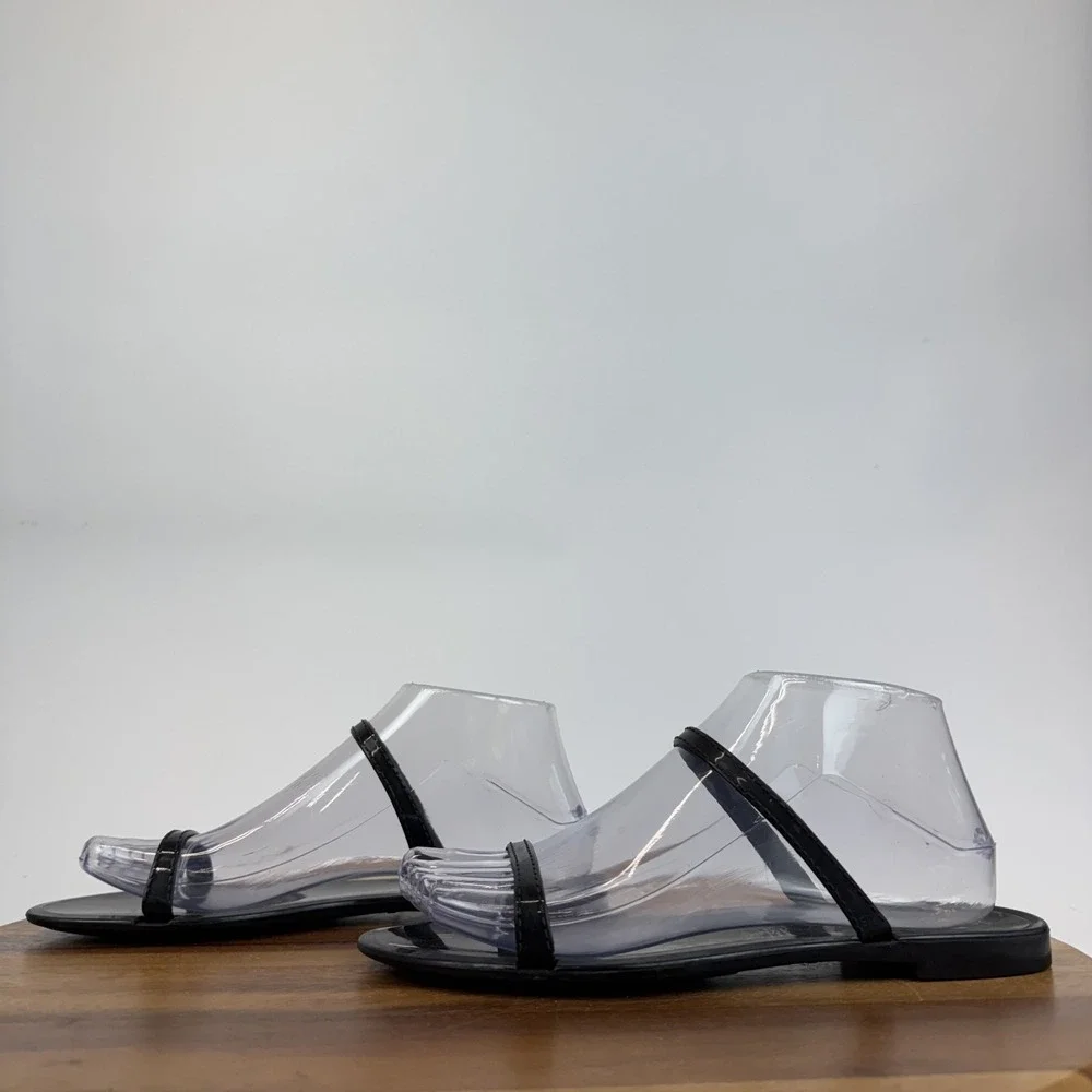 Womens Stuart Weitzman Sawyer Slide Black Jelly Casual Sandals Shoe Size 7 M GUC